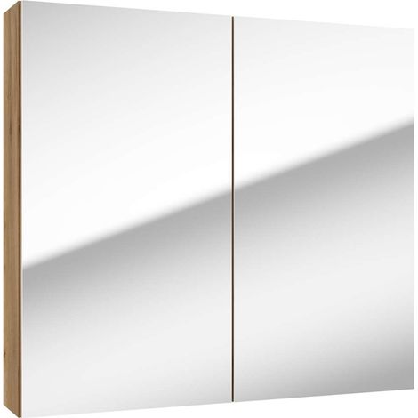 kielle Vega - Armadietto a specchio, 80x73x15 cm, rovere dorato 50118801 (1/5)