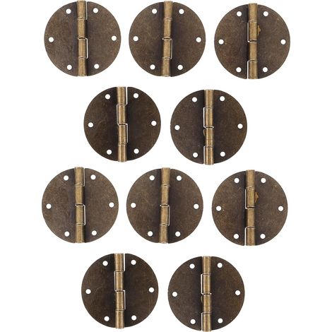 Lot de 10 Charnières Rondes en Bronze Antique (1/5)