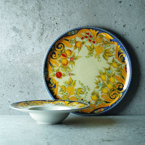 Pizzateller aus Barockporzellan, Durchmesser 31 cm – 6er-Set