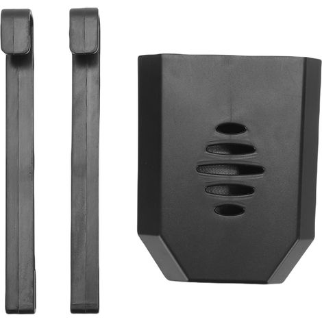 Porta pastiglie per la pulizia della cassetta del WC, in ABS, supporto da appendere per il detergente per WC per prevenire la contaminazione della cassetta dell'acqua, colore nero. (1/5)