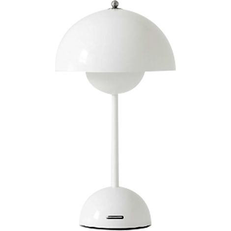 Ortviai Lampe de table LED rechargeable USB, batterie 3600 mAh, abat-jour en PVC blanc, 3 niveaux de luminosité (1/5)