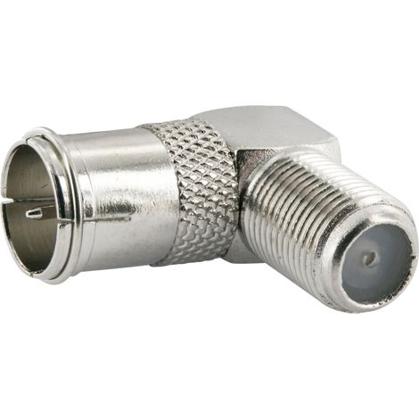 Schwaiger F Quick Adapter UEST9360 531 silber, 90° gewinkelt, 1x F Quick Stecker / 1x F Buchse Adapter (1/2)
