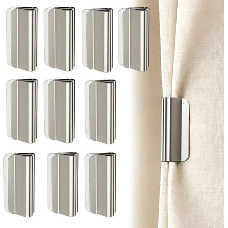 Fermeture À Aimants Pour Rideaux 10 Clips Magnétiques Portables Et Détachables,Pinces De Fermeture Magnétique Pour Rideaux pour la Maison,l'Intérieur,Salon,Chambre,Salle de Bain,Douche,Fenêt (1/5)