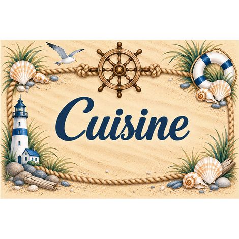 Plaque Cuisine 20 x 15 cm décoration bord de mer (1/2)