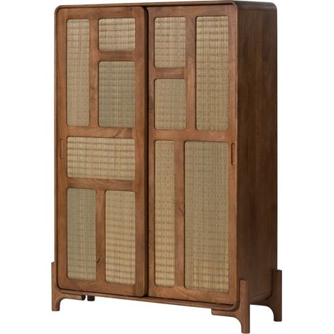 Highboard Mango/Seegras 110x40x150 hellbraun lackiert MIZUMI 118