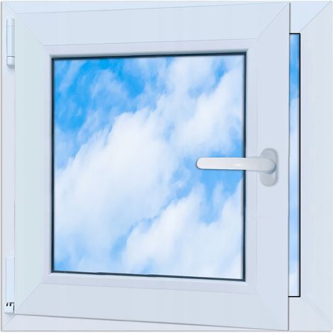 PVC-Fenster weiß 60x60 links neu 600x600 mm Dreh-Kipp-Funktion RU Doppelverglasung (1/5)