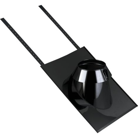 Poujoulat – Solin de toit noir mat 30 à 45° Ø230 – Collerette SIA pour installation étanche – 31999051