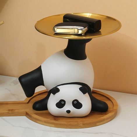 Meuble d'entrée panda, porte-clés décoratif, meuble à chaussures de salon, décoration intérieure, cadeau de pendaison de crémaillère, plateau panda (1/5)