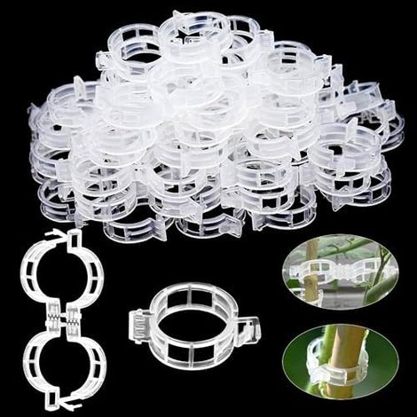 200 Pièce Clips de Support Plantes, Tomate pour Fixation Tomates, Clip en Plastique Sécurisé Plantes légumes, tomates, et Plants vignes - (1/5)