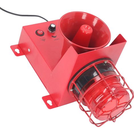 Alarme Sirène Industrielle 130 dB, Étanche avec Son Réglable, Sirène de Sécurité pour Usine, Atelier, Camion, Grue de Construction - Prise Européenne 220 V (1/5)