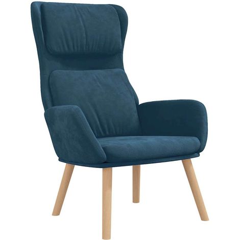 vidaXL Sillón de relax de terciopelo azul (1/2)