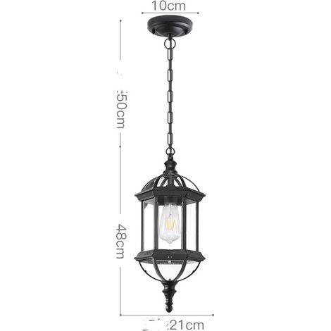 Suspendue extérieure rétro IP55 Lampe à Suspension extérieure étanche E27 en Aluminium (1/4)