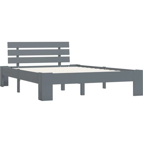 Maison Exclusive - Massivholzbett Grau Kiefer 120x200 cm