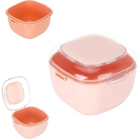 Boîte de Dentier avec Passoire,Etui pour Dentier avec Couvercle,Boîte de Rangement pour Prothèses,Boite Appareil Dentaire,pour Trempage Nettoyage Stockage(rose) (1/5)
