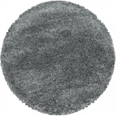 Ayyildiz Tapis à poils longs Shaggy - Ultra doux et moelleux - Chambre à coucher - gris - 120x120 cm (1/5)