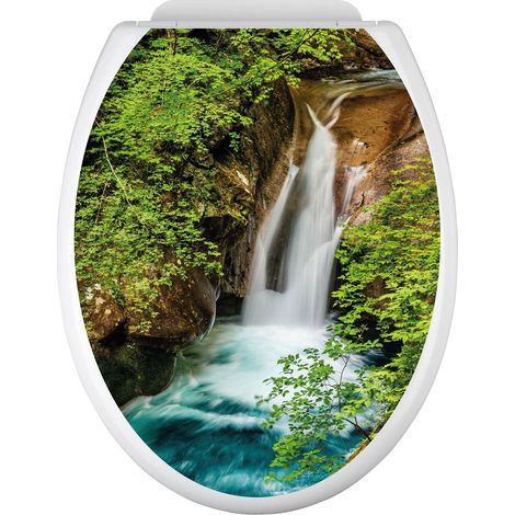 Stickers Abattant WC - Cascade - 35x43 cm - Adhésif BRILLANT (1/2)