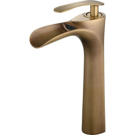 Waschtischarmatur Wasserfall Antik Messing Einhebelmischer (1/5)