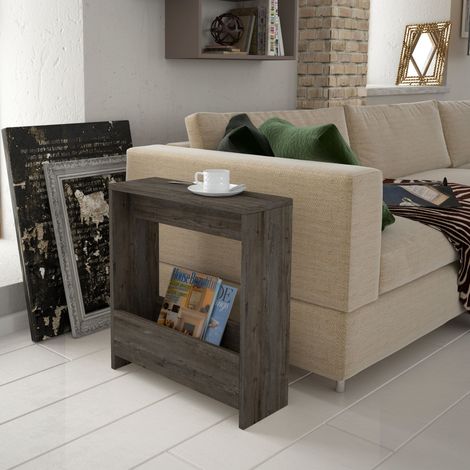 Decortie Simpi Modern Side End Table Dark Coffee Multipurpose With Creativeness  H 60cm 2 Tier