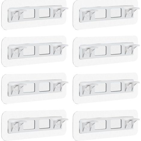 Self-adhesive shelf brackets, transparent shelf brackets, clear plastic shelf brackets with adhesive. (1/4)