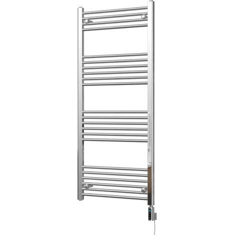 Zennor - Chrome Electric Towel Rail H1400mm x W600mm Straight 400w Thermostatic WIFI (1/3)