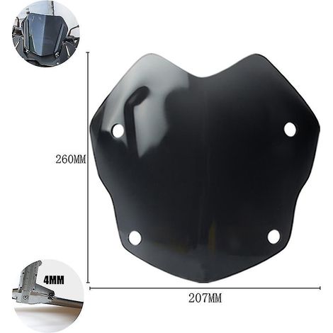 Pare-brise surélevé pour BMW R1250GS/R1200GS, R 1200 GS LC/R1250GS Adv Adventure - Noir fumé