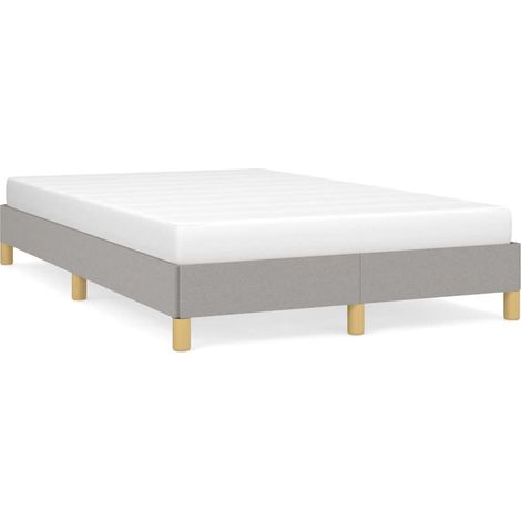 Lit double Lit adulte Cadre de lit sans matelas gris clair 120x190 cm tissu (1/5)