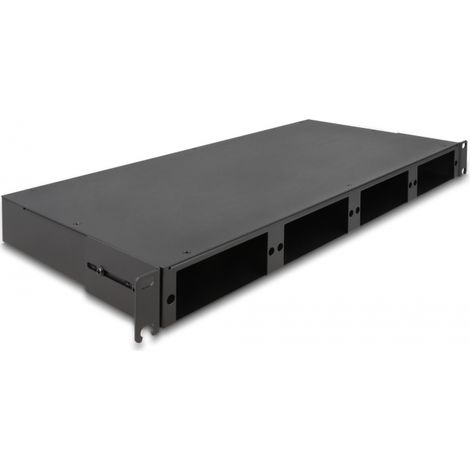 Delock Panel de Conexiones de 19 de Fibra Ãptica HD (Alta Densidad) negro 1U