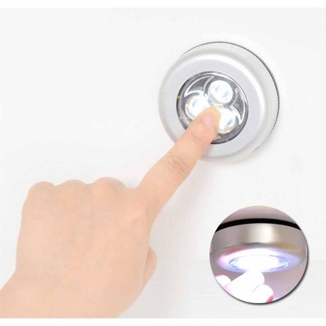 Lampe De Nuit Led Sans Fil - Lampe À Toucher Autocollante Pour Placards Armoires Comptoirs Et Pièces Techniques - Alimentée Par Piles - Argent (1/5)
