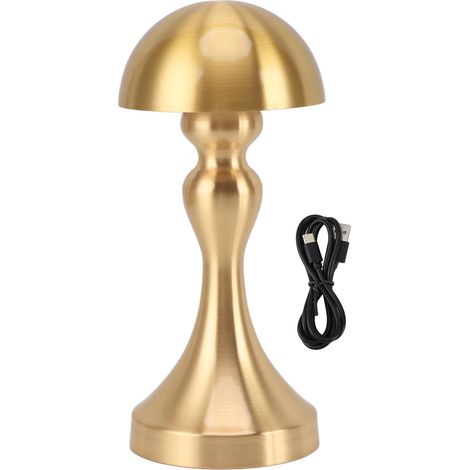 Ortviai Lampe de table sans fil LED rechargeable 1800 mAh, design élégant conique doré, commande tactile et 3 températures de lumière (1/5)