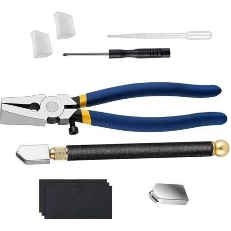 FENOPLASTICAKit d'outils de coupe de verre - Outils de coupe de verre robustes, adaptés au bricolage, à la découpe et au bric de carrelage. (1/4)