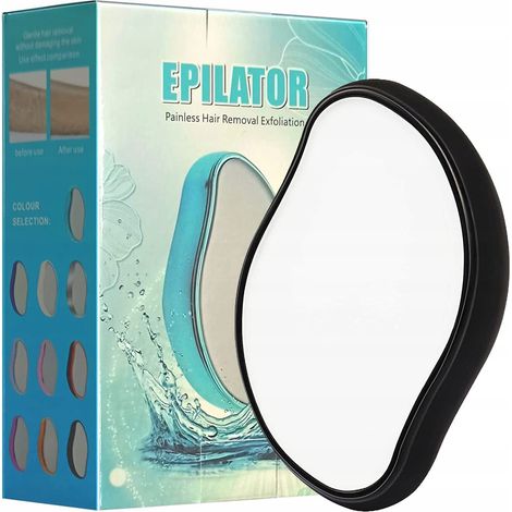 Borrador de cristal para depilación indolora, depiladora ecológica negra (1/5)