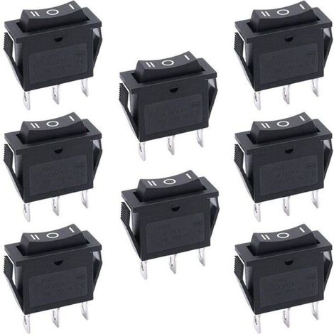8 pices Interrupteur Bascule 3 positions ONOFFON SPDT 3 broches Commutateur bascule 15A 250V 20A 125V AC pour Voiture (1/4)