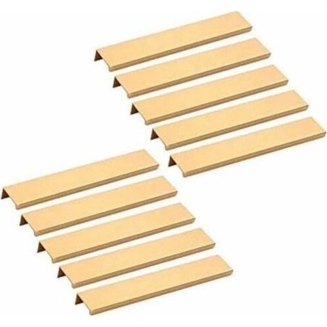 10 poignées de meubles invisibles - Poignées de placard de cuisine dorées, poignées de tiroir 160 mm - TRIMEC (1/4)