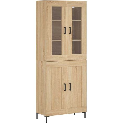 Credenza Madia Buffet Rovere Sonoma 69,5x34x180 cm in Legno Multistrato CDS65543 (1/5)