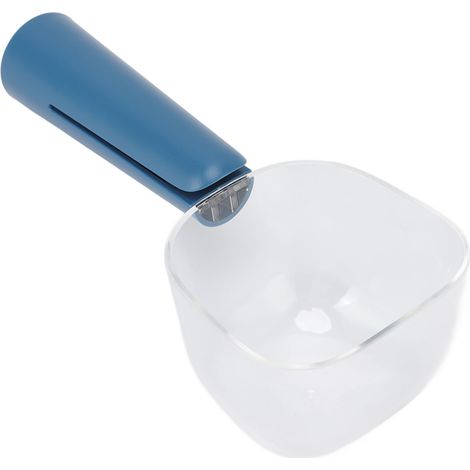 1 cuillère doseuse pour aliments pour animaux, manche long, clip de fermeture, sans BPA, ABS bleu, pour chats et chiens (1/5)
