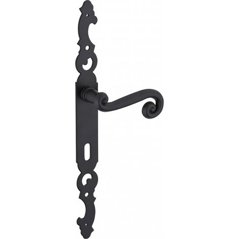 Thirard – Poignée de porte intérieure Coq laqué noir – Carré 7mm – Entr'axes 195mm – Acier résistant à l'usure et à la corrosion (1/4)