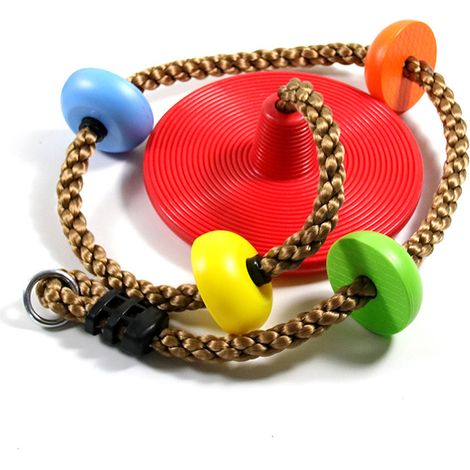 Corde d'escalade avec siège de balançoire Rond 2 m pour Enfant - Usage intérieur/extérieur - Charge Max. 100 Kg - Rouge