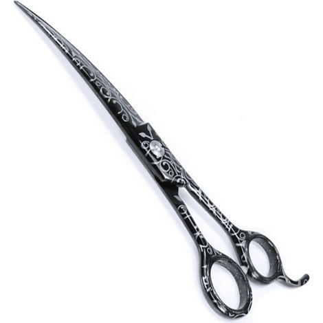 Professional forbice curva nera per toelettatura 21,6 cm