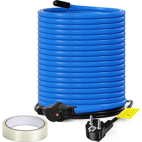 Jiubiaz 18m 450W Cavo di riscaldamento Cavo antigelo autoregolante per tubi con termostato, spie luminose e nastro adesivo da 10m IP68 (1/5)