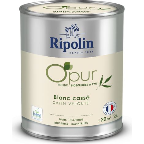 Peinture Couleur à base de résine biosourcée à 97% - Satin - 2L - Blanc cassé - Ripolin (1/5)
