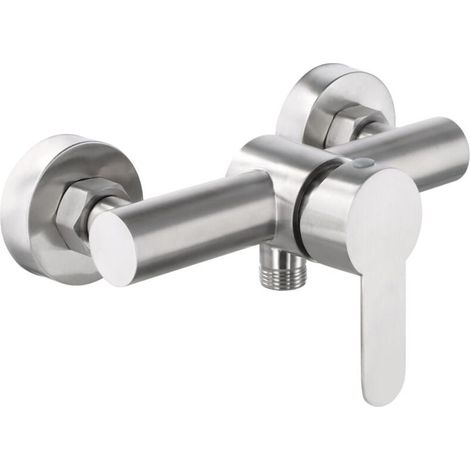 Mitigeur de Douche Mural, Robinet Douche Universel Acier inoxydable 304, Mitigeur Monocommande Douche avec Accessoires de Montage pour Eau Froide et Chaude (1/4)