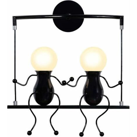 Applique murale d'intérieur moderne, noire, éclairage décoratif, convenant aux chambres, cafés, hôtels. (1/5)