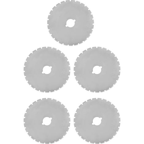 Lot de 5 lames de couteau pour découper le tissu, le papier et le tissu, avec rouleau de coupe, pour la couture et la confection. 45 mm, lignes pointillées. (1/5)