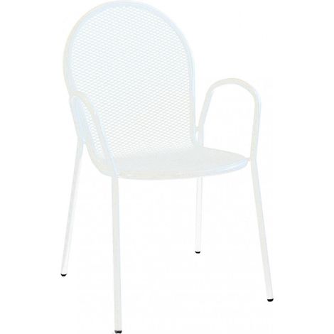 Sedia da Giardino Sheffield Impilabile 54x61x90 h cm in Acciaio Bianco (1/5)