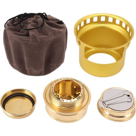 Réchaud à alcool de camping, grille creuse, réchaud à alcool facile à nettoyer pour sac à dos, idéal pour les hôtels. (1/5)