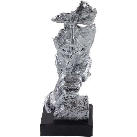 Statue Silencieuse Argentée Style Nordique Rétro Décoration Maison Ornement Résine Sculpture Accessoire Photographie (1/5)
