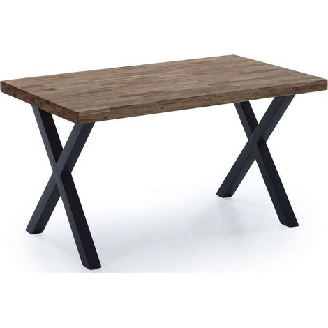 Mesa salon fija X-Loft-140 acabado roble american/negro, 76 cm(alto)140 cm(ancho)80 cm(largo) (1/3)