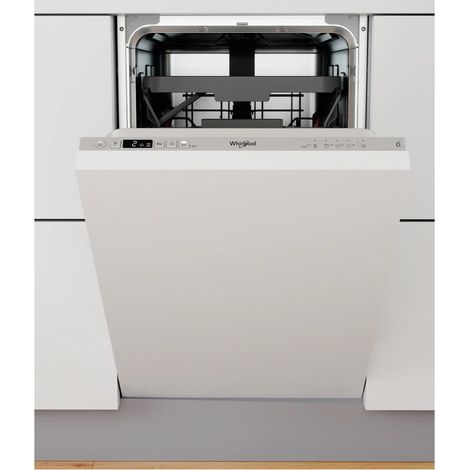 Whirlpool – Lave-vaisselle tout intégré 45 cm – 10 couverts – Classe énergétique E – Niveau sonore 47 dB – 6 programmes – Départ différé