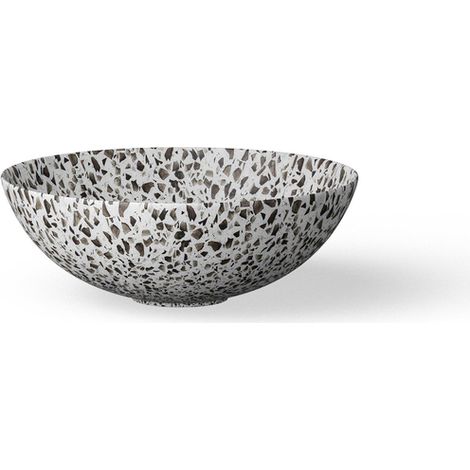 Looox Acrylique vasque terrazzo - 40x15cm - Noir (1/5)
