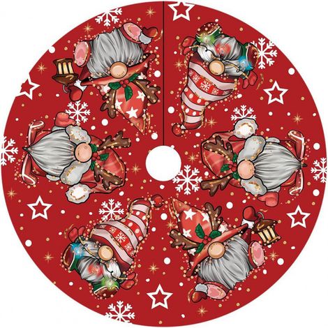 Jupe de sapin de Noël 2026, décorations de Noël, jupe de sapin à imprimé dessin animé, tablier de base pour sapin de Noël - Diamètre 120 cm - B-14